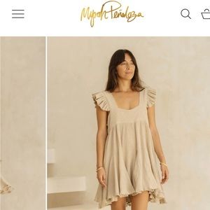 Myrah Penaloza Anna Yamaha Dress Small/Medium in Light Flax NWT!